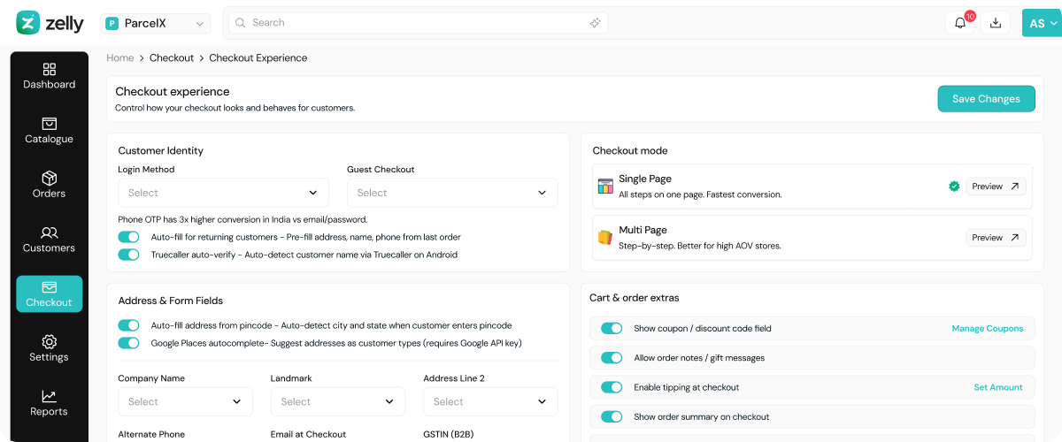 Zelly Dashboard